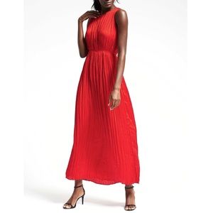 Banana Republic Red Pleated Maxi Dress Size XS